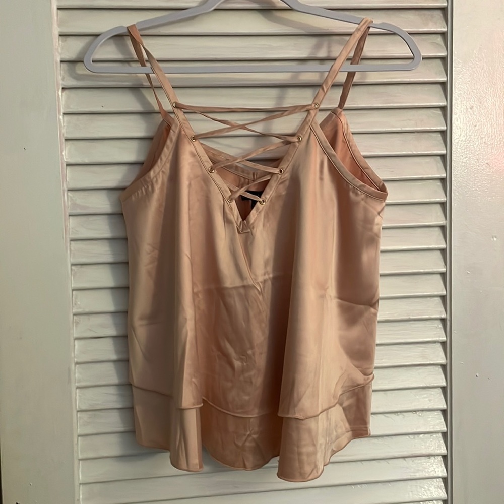 Pink silky tank top